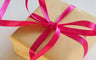 Wrapped present with pink bow