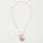 Fable England Enamel Blue Butterfly & Leaf Charm Necklace