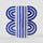 Contemporary blue and white designer flower vase