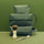 HAY Grid Wash Bag Small Dark Green
