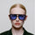 A Kjaerbede Kaya Sunglasses - Demi Tortoise (Blue Lens)