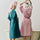 HAY Waffle Bathrobe Petrol Blue + Cool Pink