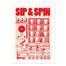 East End Prints Sip & Spin A3 Print