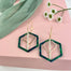 Aloe 24k Gold Plated Green Triple Charm Hoops