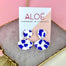 Aloë Terrazzo Blue & White Clay Dangle Studs