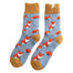 Miss Sparrow Thick Winter Socks Foxes Powder Blue