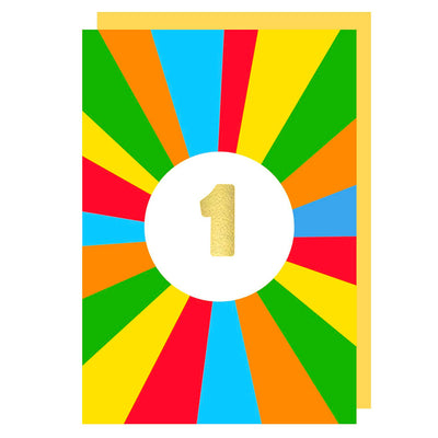 Age 1 Brights Birthday Card