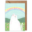 White Cat Rainbow Birthday Card