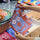 Wrap Tea Towel - Making Faces - Blue / Brown