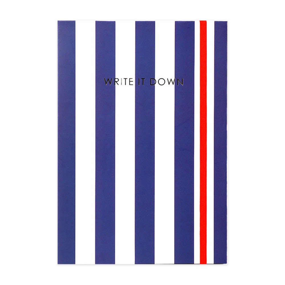 Breton Stripe 'Write It Down' A5 Notebook | 128 Ruled Pages – Utility Gift