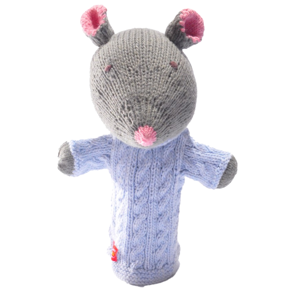 Buy the Mouse Knitted Hand Puppet | Organic Cotton Fairtrade