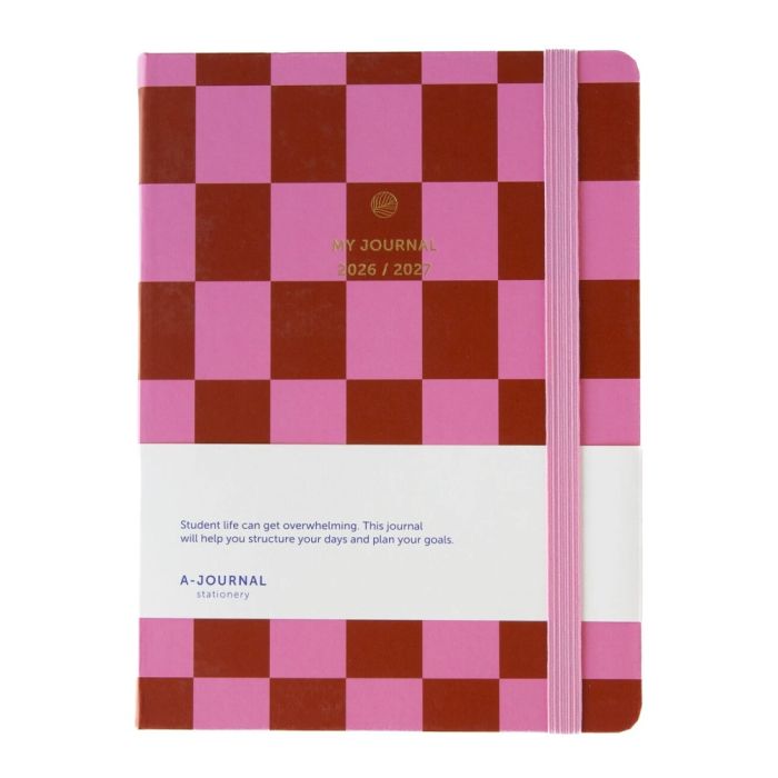 A-Journal School Diary 2026-2027 - Checkered Pink