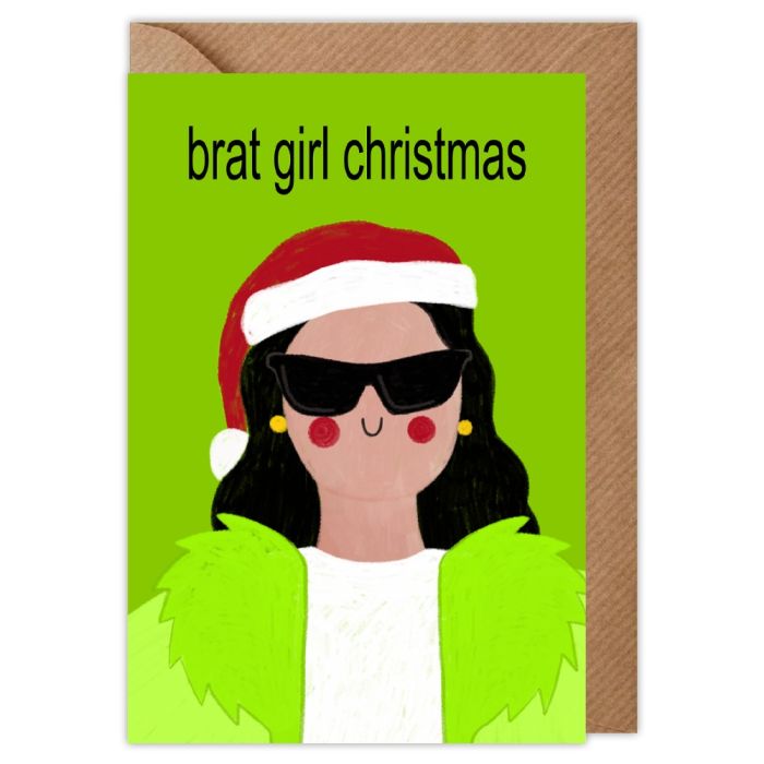 Brat Girl Christmas Christmas Card