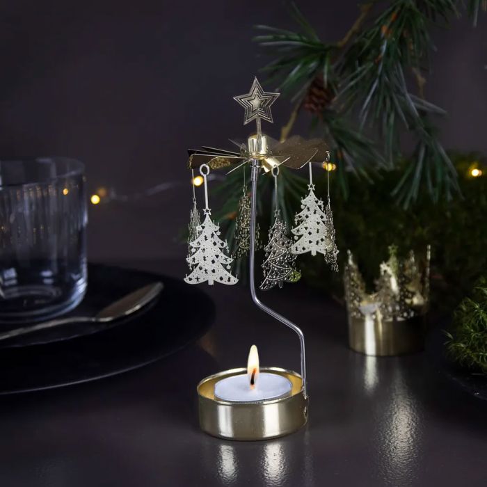 Pluto Design Christmas Tree Rotary Candle Holder