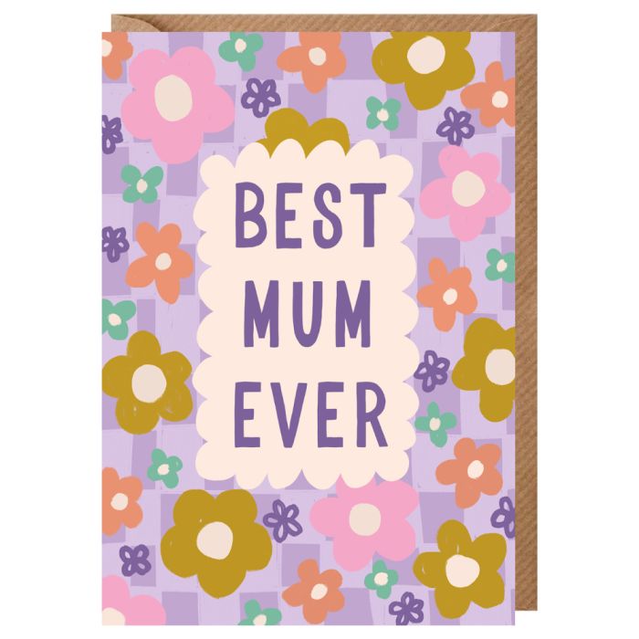 Floral Lilac Best Mum Ever Mother's Day Card