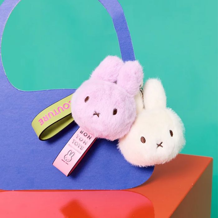 Bon Ton Toys x Miffy ECO Fuzzy Bag Charm - Lilac