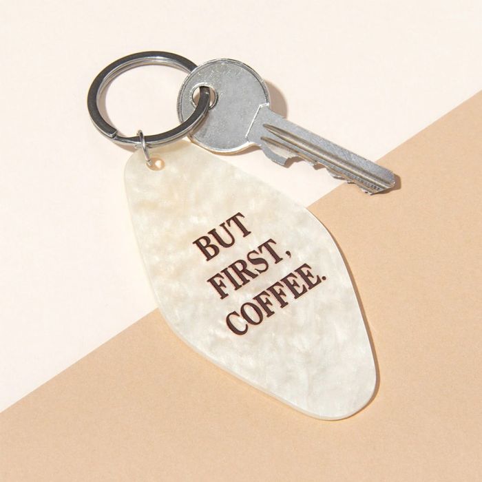 But First, Coffee Retro Keyring