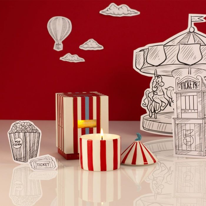 Zesty Lemons Carnival Red Stripe Candle Plum & Pomegranate - Ringmaster