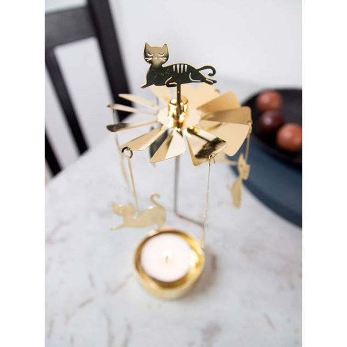 Pluto Design Cat Family Rotary Candle Holder