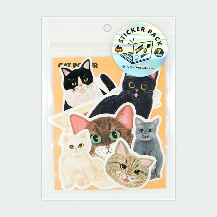 Greeting Life Sticker Pack - Sodeyama Kahoko Cats