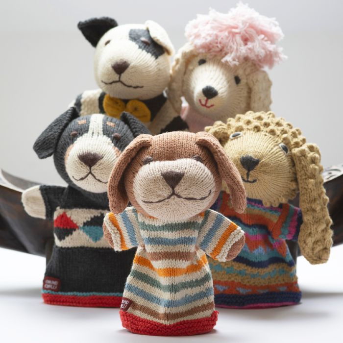 ChunkiChilli Caramel Dog Stripes Hand Puppet