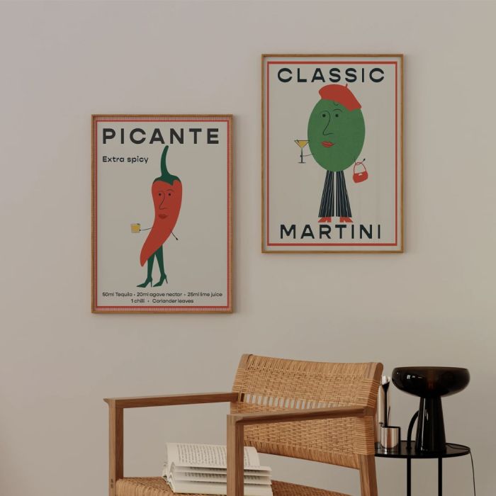 Little Egret Classic Martini A3 Print