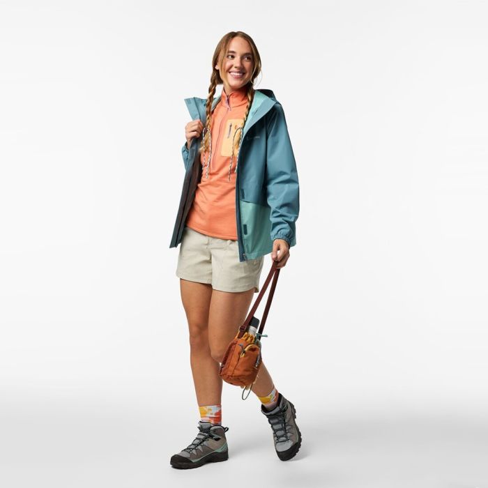 Cotopaxi Women's Rayu Rain Jacket - Everglade & Tide Pool