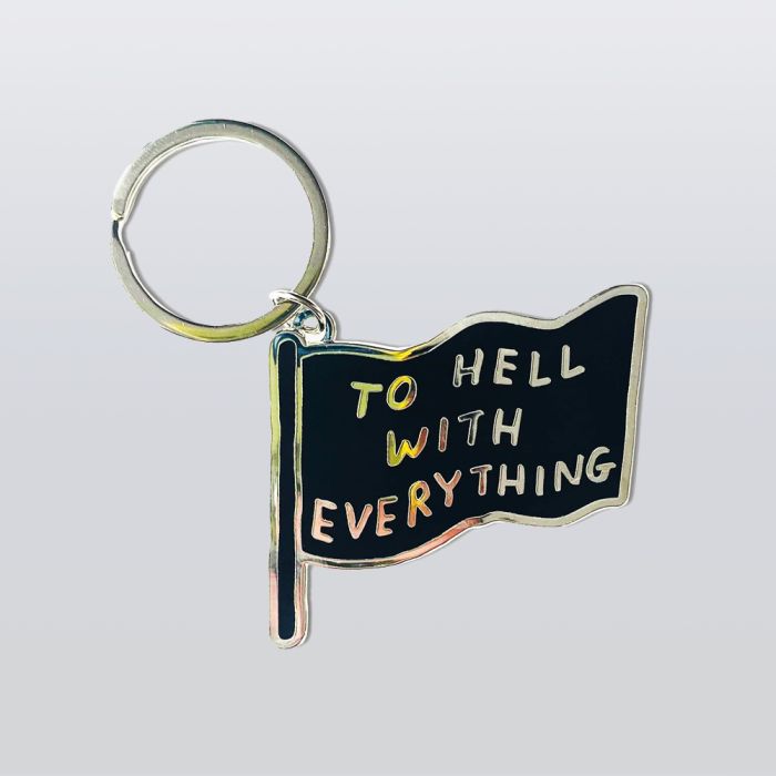 David Shrigley To Hell With Everything Keyring