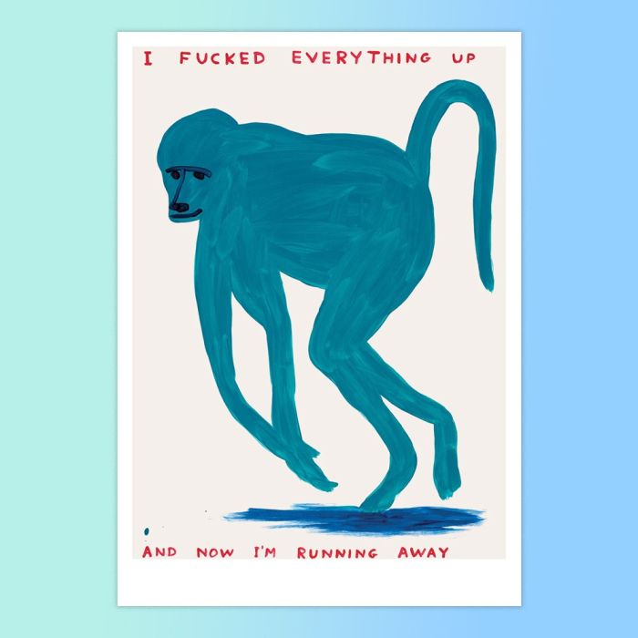 David Shrigley Monkey A5 Postcard Print