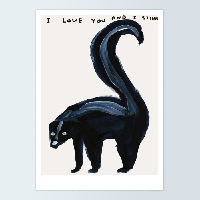 David Shrigley Skunk A5 Postcard Print