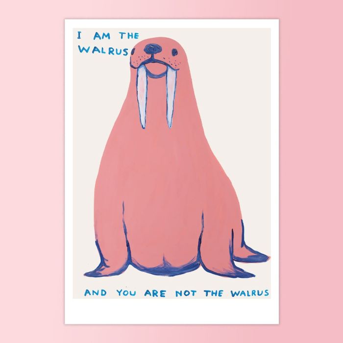 David Shrigley I Am The Walrus A5 Postcard Print