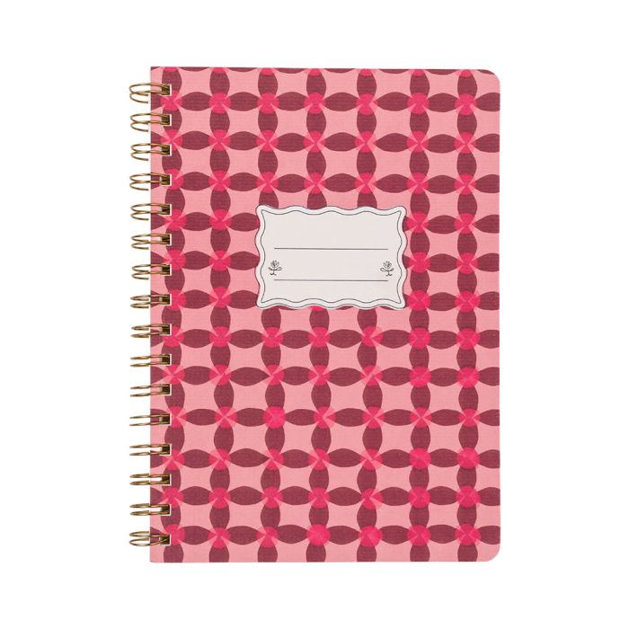 Designworks Ink Tulip A5 Twin Wire Notebook - Pinwheel Pink