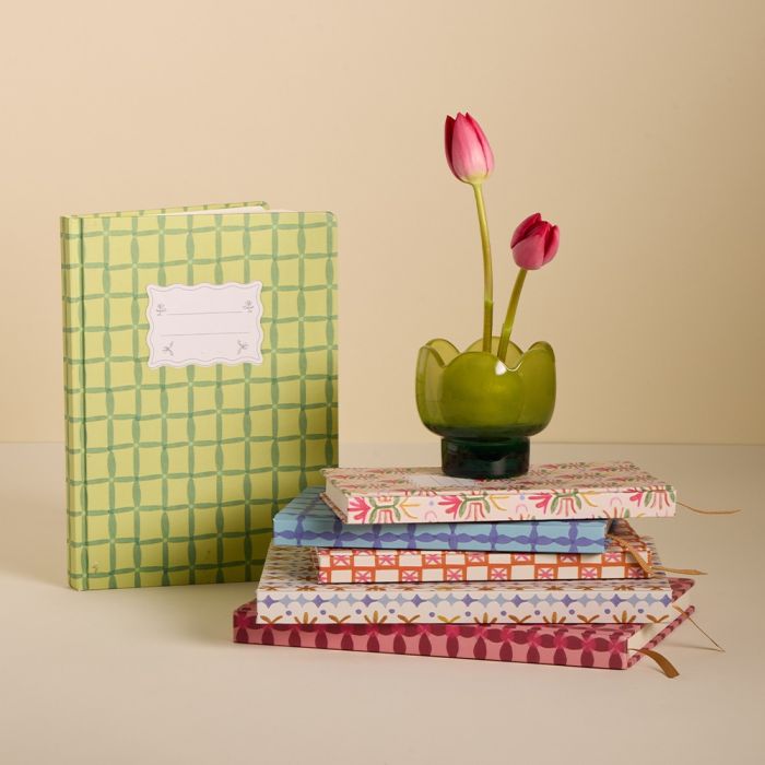 DesignWorks Ink Tulip Jumbo Journal - Green Lattice