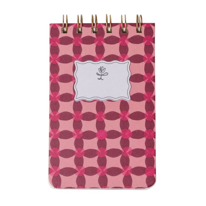 Designworks Ink Tulip Twin Wire Notepad - Pinwheel Pink