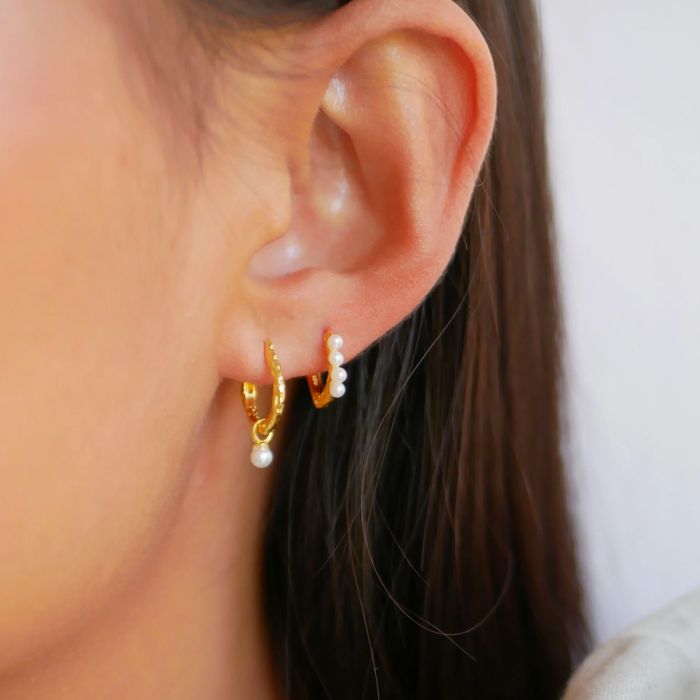 ENAMEL Copenhagen Belle Hoop Earrings - Pearl