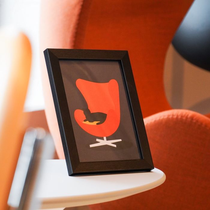 Egg Chair Cat Print