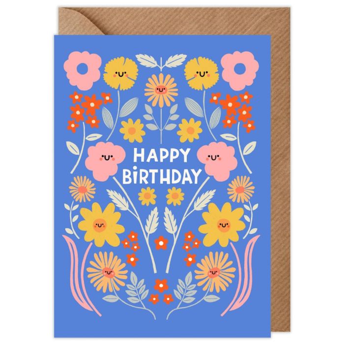 Floral Happy Birthday Card