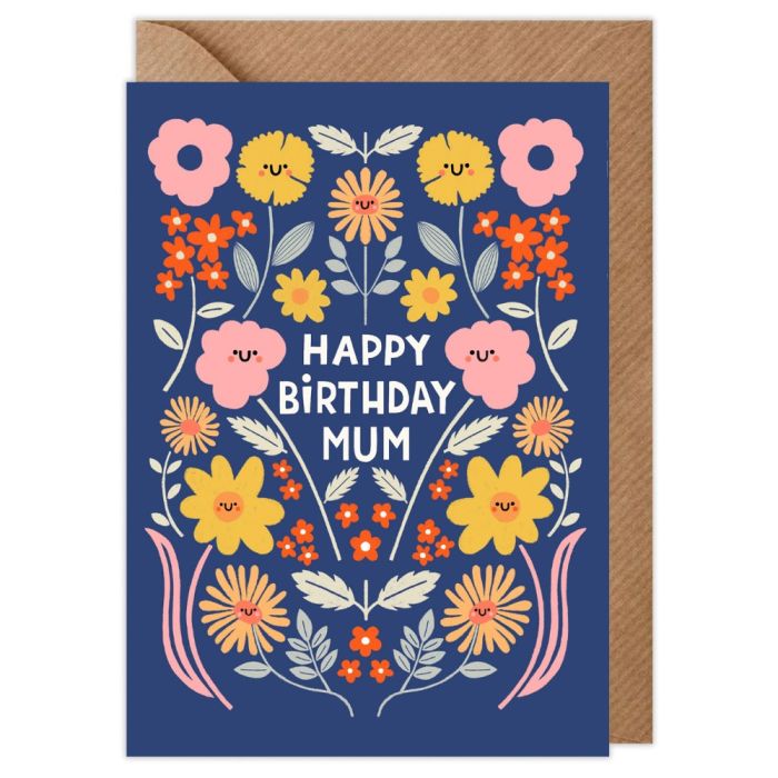 Floral Mum Happy Birthday Card