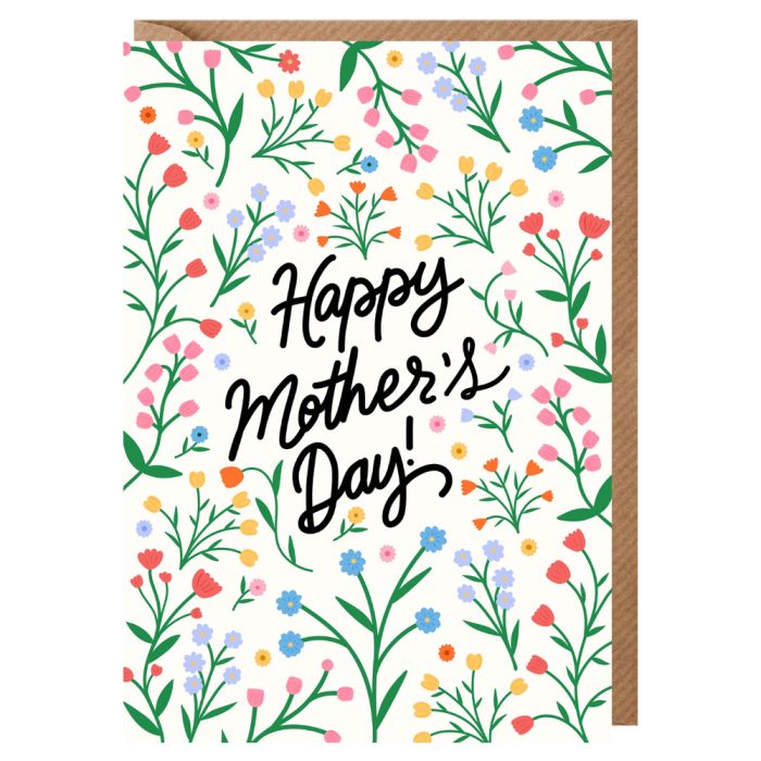Floral White Mother's Day Card