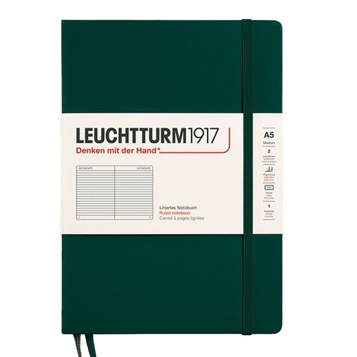 Leuchtturm1917 A5 Ruled Notebook - Forest Green