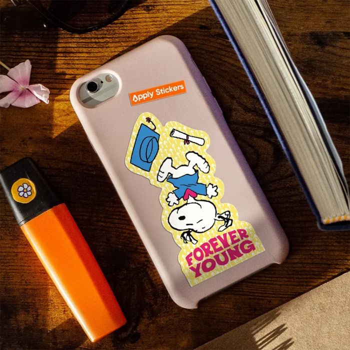 Peanuts Sticker Forever Young Snoopy Graduation