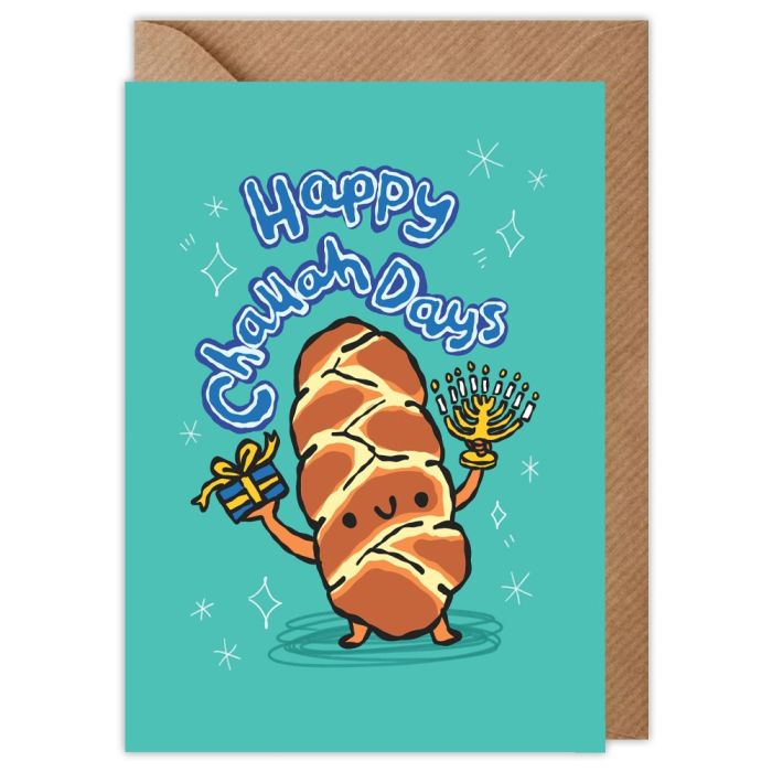 Happy Challah Days Hanukkah Card