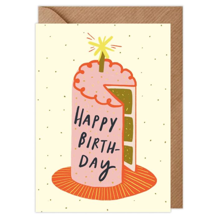 Pink Birthday Cake Birthday Card