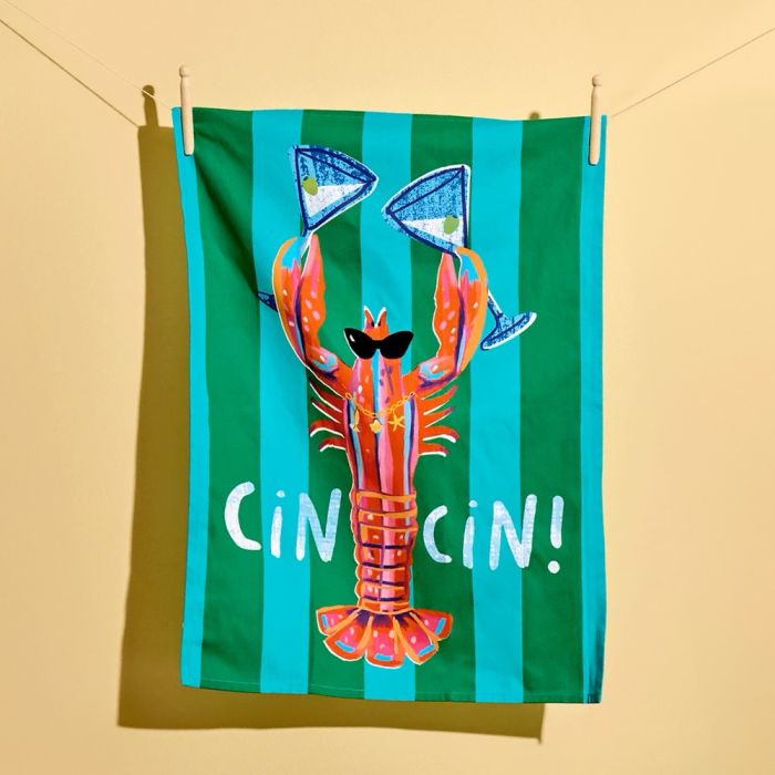HiJinx Tea Towel - Lobster Cin Cin