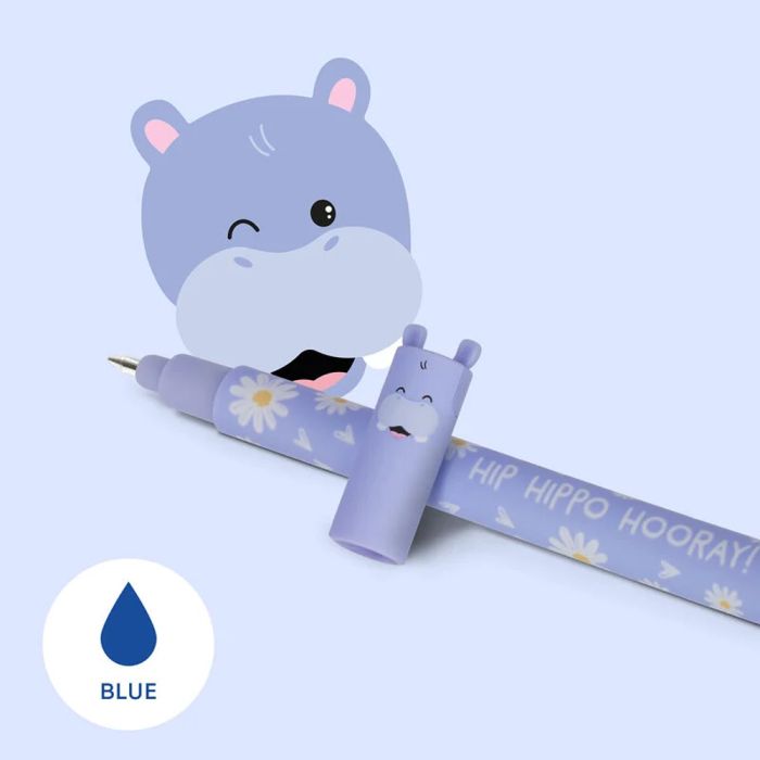 Legami Erasable Pen Hippo (Blue)