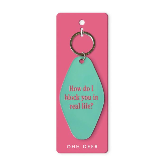 Block You in Real Life Retro Keyring