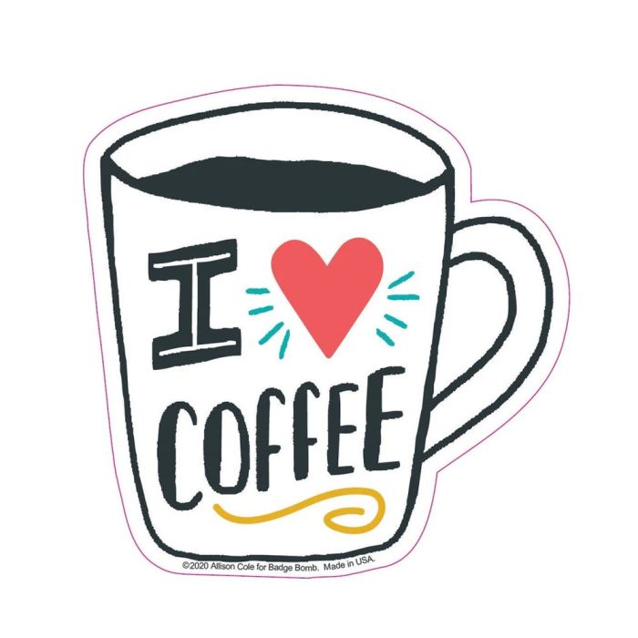 Big Sticker I Love Coffee