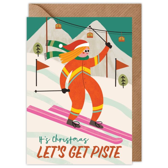 Let's Get Piste Christmas Card