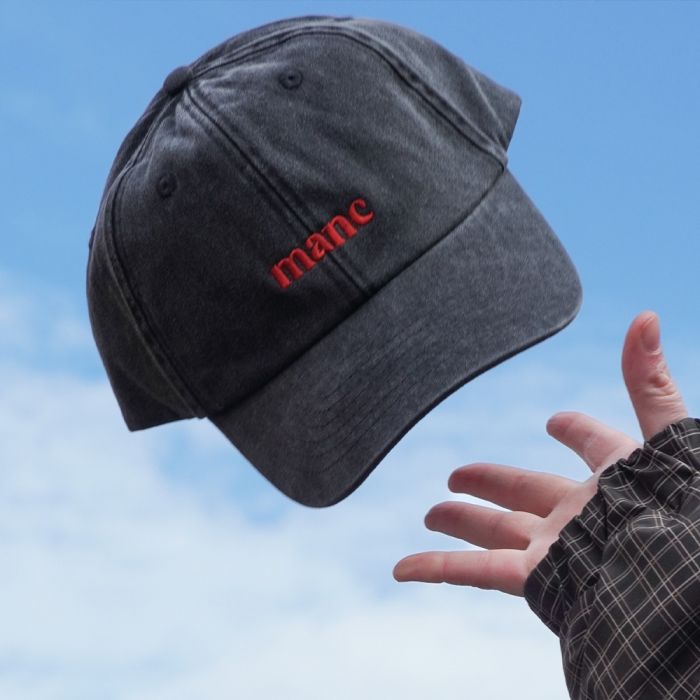 Manc Slogan Cap Black