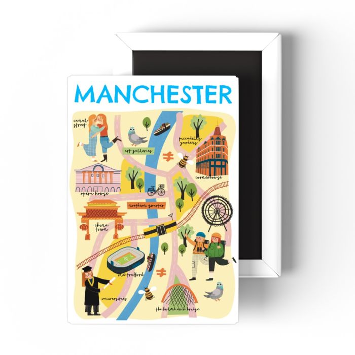 Manchester Map Fridge Magnet